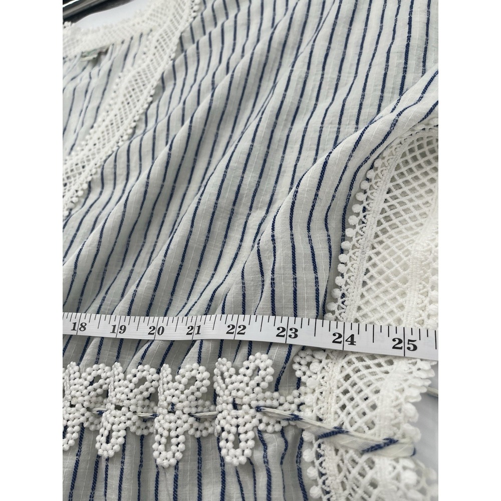 J. Crew Beachwear Size M/L Crochet Lace Trim Tunic‎ Cover-Up Kaftan Boho Cottage - Picture 9 of 9